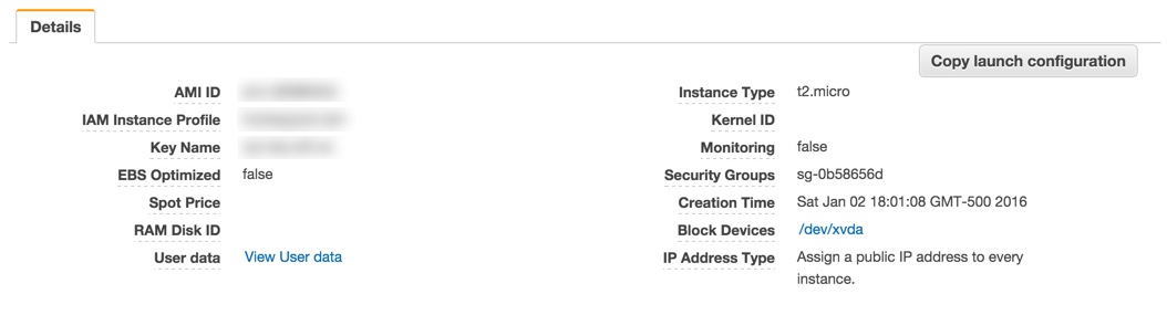 AutoScaling launch configuration